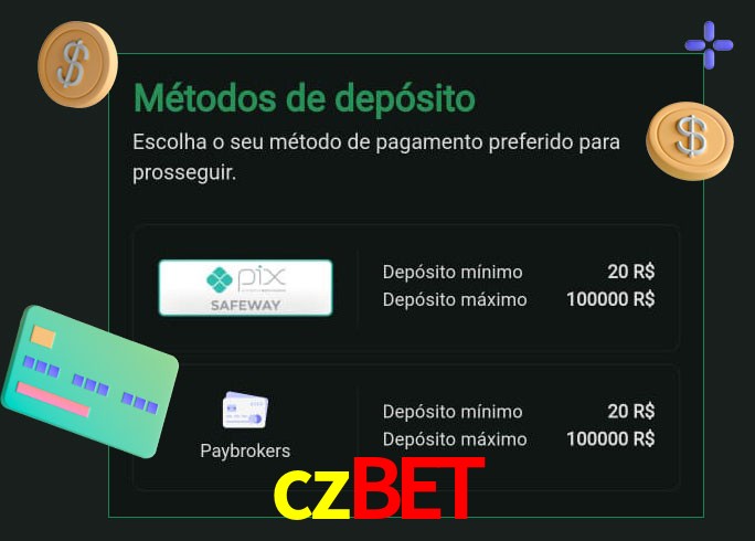 O cassino czbet oferece uma grande variedade de métodos de pagamento